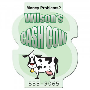 Dollar Sign Shape Magnet - Medium - 20 mil Promotional Custom Imprinted With Logo