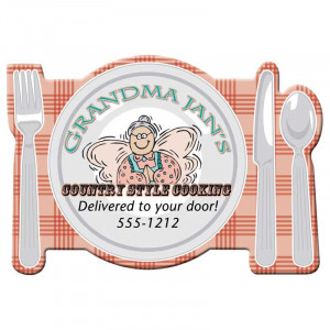 Table Setting Shape Magnet - Medium - 20 mil Promotional Custom Imprinted With Logo Table Setting Shape Magnet - Medium - 20 mil Promotional Custom Imprinted With Logo