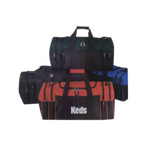 Two-Tone Large Duffel Bag Promotional Custom Imprinted With Logo