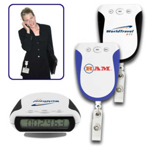 Retractable Badge Holder Pedometer Promotional Custom Imprinted With Logo