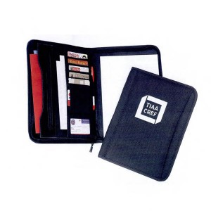 Polyester Zippered Padfolio Promotional Custom Imprinted With Logo Polyester Zippered Padfolio Promotional Custom Imprinted With Logo