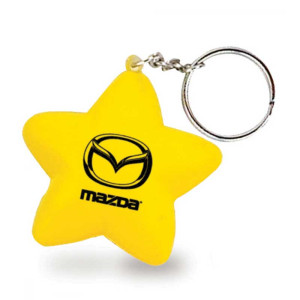 Star Key Chain Stress Ball Promotional Custom Imprinted With Logo