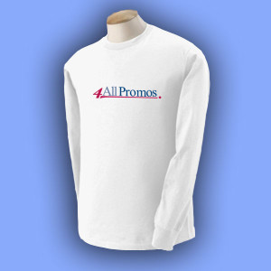 Fruit of the Loom 50/50 Long-Sleeve T-Shirt -White Promotional Custom Imprinted With Logo