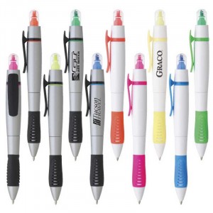 Dual-Tip Pen-Highlighter Promotional Custom Imprinted With Logo Dual-Tip Pen-Highlighter Promotional Custom Imprinted With Logo