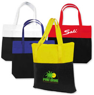 Large 2-Tone Tote Bag Promotional Custom Imprinted With Logo