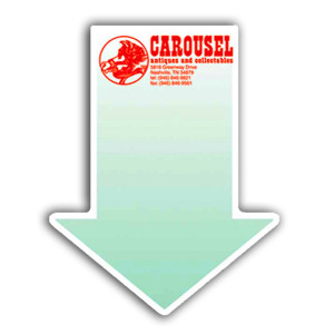 Large Arrow Shaped Sticky Notepads - 25 Sheets - 4 Promotional Custom Imprinted With Logo