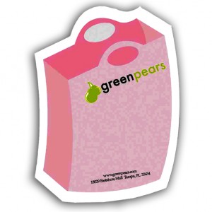 4"x3" Shopping Bag Sticky Notes-25 Sheets-4 Color Promotional Custom Imprinted With Logo