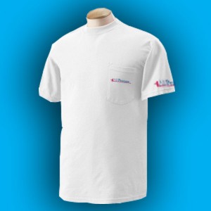 Gildan Ultra Blend 50/50 Pocket T-Shirt - White Promotional Custom Imprinted With Logo Gildan Ultra Blend 50/50 Pocket T-Shirt - White Promotional Custom Imprinted With Logo