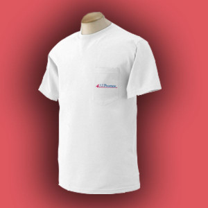 Gildan Ultra Cotton Pocket T-Shirt - White Promotional Custom Imprinted With Logo
