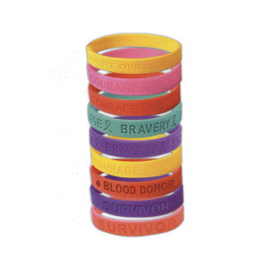 Awareness Bracelets - Embossed Promotional Custom Imprinted With Logo