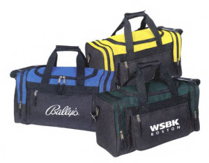 Two Tone Travel Duffel Bag-Silkscreen Imprint Promotional Custom Imprinted With Logo