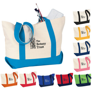Cotton Canvas Snap Tote Bag
