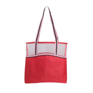 Color Band Tote with Mesh