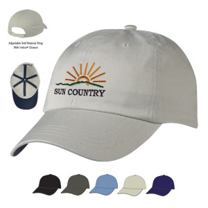 Cotton Chino Cap - Embroidered Promotional Custom Imprinted With Logo
