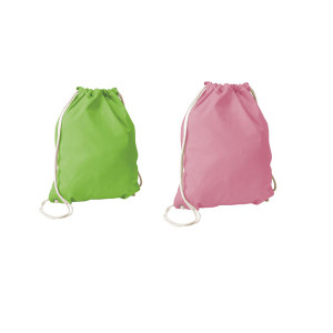 Economy Cotton Drawcord Backpack Promotional Custom Imprinted With Logo