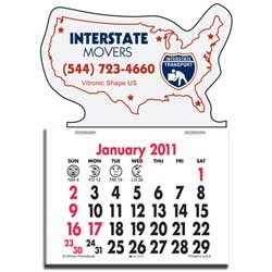 Press-N-Stick Calendar - United States Promotional Custom Imprinted With Logo