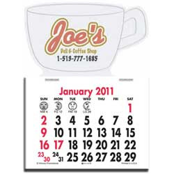 Press-N-Stick Calendar - Coffee Cup Promotional Custom Imprinted With Logo