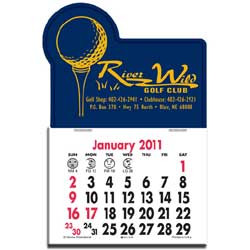 Press-N-Stick Calendar - Golf Ball and Tee Promotional Custom Imprinted With Log