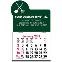 Press-N-Stick Calendar - Shovel and Rake Promotional Custom Imprinted With Logo