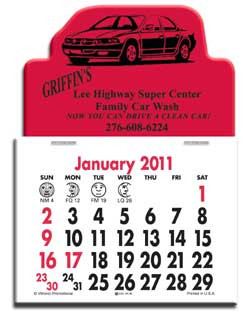 Press-N-Stick Calendar - Car Promotional Custom Imprinted With Logo