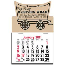 Press-N-Stick Calendar - Covered Wagon Promotional Custom Imprinted With Logo