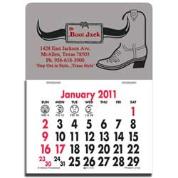 Press-N-Stick Calendar - Cowboy Boot Promotional Custom Imprinted With Logo
