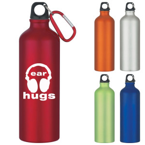 Aluminum Bike Bottle with Split Ring - 25 Oz - Laser Engraved