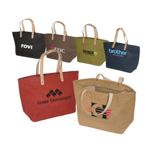 Hamptons Jute Tote - Laminated - Inner Zipper Pocket