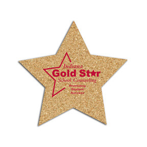 Star - All Natural Cork Coaster Promotional Custom Imprinted With Logo