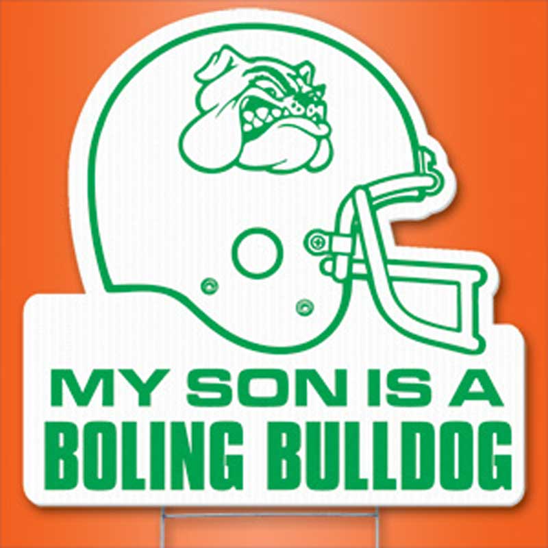 Imprinted Football Helmet Nameplate Yard Sign 4AllPromos
