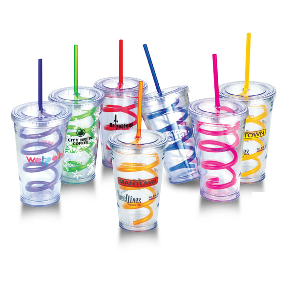 Slurpy 16 oz. Tumbler with Crazy Straw Giveaways 4AllPromos