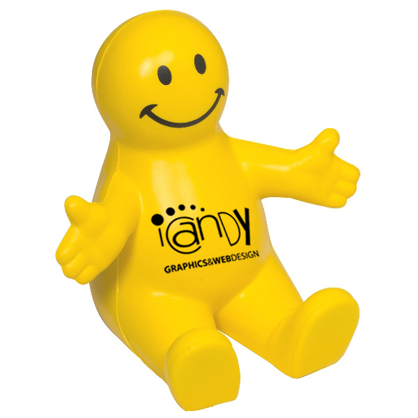 Custom Imprinted Smiley Face Cell Phone Holder 4AllPromos