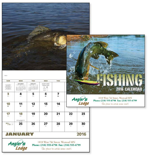 Custom Fishing Calendar with Imprint 4AllPromos
