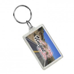 Rectangle Crystal Key Tag Promotional Custom Imprinted With Logo