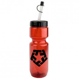 Translucent 22 oz Bike Bottles - straw/tip lid Promotional Custom Imprinted