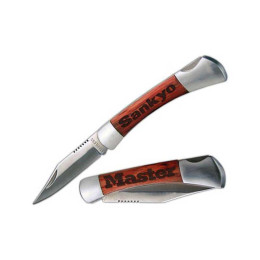 Deluxe Wood Face Lock Blade Promotional Custom Imprinted With Logo Deluxe Wood Face Lock Blade Promotional Custom Imprinted With Logo