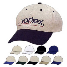 Heavy Brushed Cotton Twill Cap - Embroidered Promotional Custom Imprinted With Logo Heavy Brushed Cotton Twill Cap - Embroidered Promotional Custom Imprinted With Logo