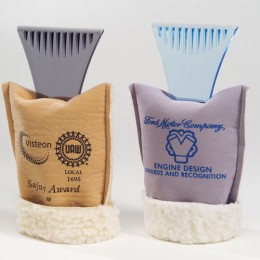 Deluxe Suede Ice Scraper Mitt Promotional Custom Imprinted With Logo