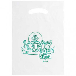 Biodegradable Fold Over Die Cut Bag - Promotional Custom Imprinted With Logo