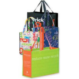 Non-Woven Laminated Tote Bag - 13x10x15 Promotional Custom Imprinted With Logo Non-Woven Laminated Tote Bag - 13x10x15 Promotional Custom Imprinted With Logo