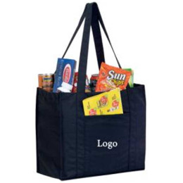 Non-Woven Recycled PET Grocery Bag Promotional Custom Imprinted With Logo Non-Woven Recycled PET Grocery Bag Promotional Custom Imprinted With Logo