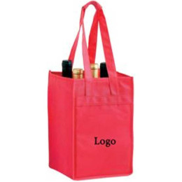 4 Bottle Non-Woven Bag Promotional Custom Imprinted With Logo 4 Bottle Non-Woven Bag Promotional Custom Imprinted With Logo