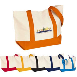 Cotton Snap Tote Bag Promotional Custom Imprinted With Logo