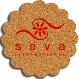 Flower - All Natural Cork Coaster Promotional Custom Imprinted With Logo Flower - All Natural Cork Coaster Promotional Custom Imprinted With Logo