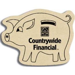 Pig - Faux Suede Coaster Promotional Custom Imprinted With Logo