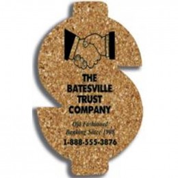 Dollar Sign - King Size Cork Coaster Promotional Custom Imprinted With Logo Dollar Sign - King Size Cork Coaster Promotional Custom Imprinted With Logo