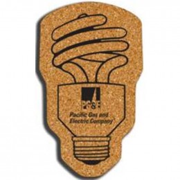 Energy Bulb - King Size Cork Coaster Promotional Custom Imprinted With Logo Energy Bulb - King Size Cork Coaster Promotional Custom Imprinted With Logo