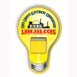 Plastic Molded Flag Dispenser - Lightbulb - 24 Hour Service Promotional Custom Imprinted With Logo