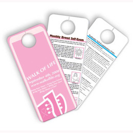 Self Exam Shower Hangers Promotional Custom Imprinted With Logo Self Exam Shower Hangers Promotional Custom Imprinted With Logo