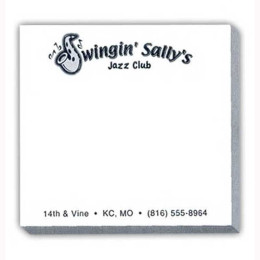3"x3" Sticky Notepads - 25 Sheets Promotional Custom Imprinted With Logo